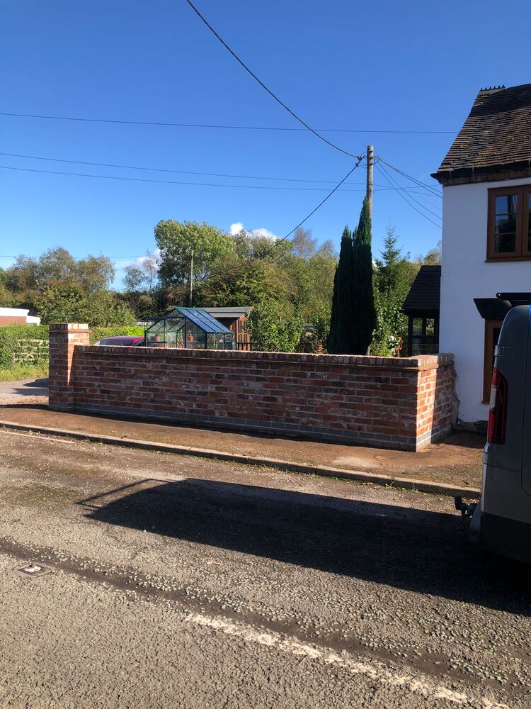 Finished traditional brick boundary wall