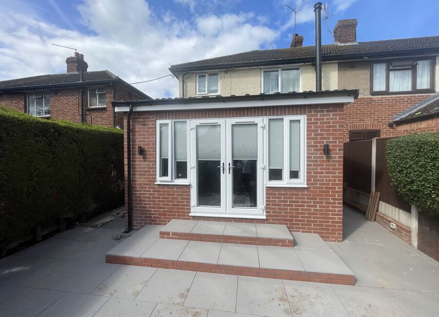 Completed Market Drayton rear extension with patio doors