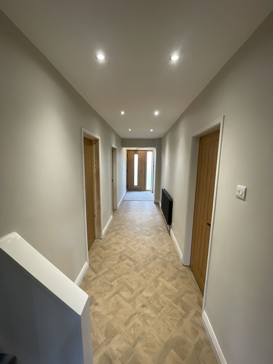 Finished hallway after garage conversion