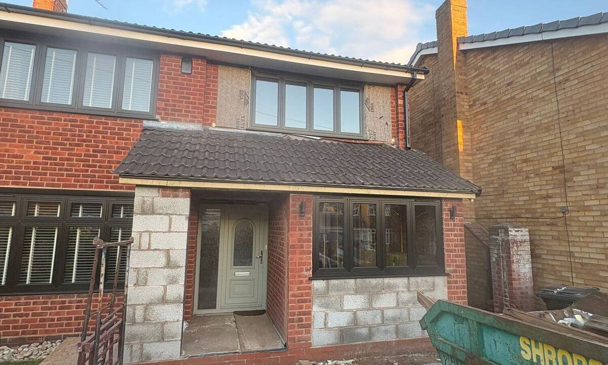Garage conversion external structure underway