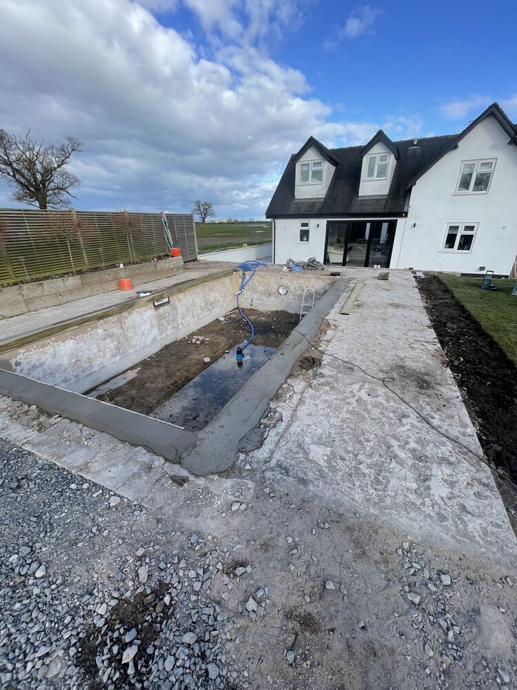 Outdoor paving and garden landscaping detail