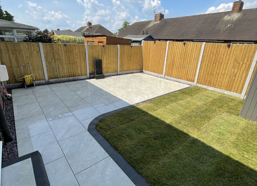 Finished Shifnal landscaping project with patio and garden layout