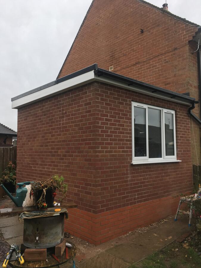Extension project in Telford during construction